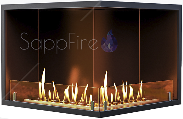 Настенный биокамин Sappfire для угловой стены 1000
