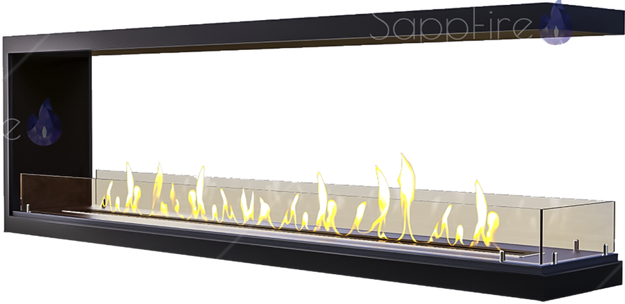 Настенный биокамин Sappfire торцевой сквозной очаг 1500