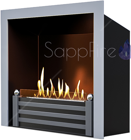 Напольный биокамин Sappfire Премиальная каминная вставка Silver S