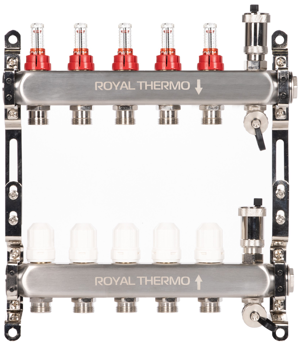 Для отопления Royal Thermo 1 ВР-3/4 НР, 5 выходов с расходомерами, нерж. (RTO 52.205)