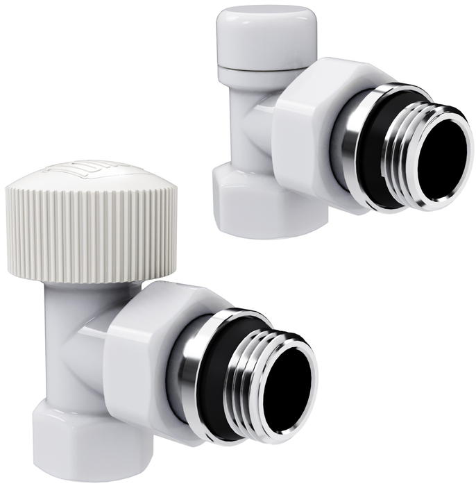 Набор термостатический Royal Thermo Design 1/2" М30х1,5 (Белый), угловой