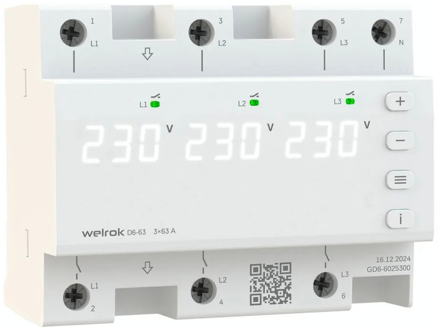 Реле напряжения Welrok D6-50