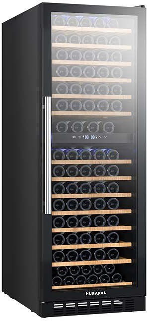 Отдельностоящий винный шкаф 101-200 бутылок HURAKAN HKN-WNC415CDW