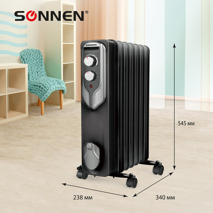 Масляный радиатор SONNEN DFN-07BL
