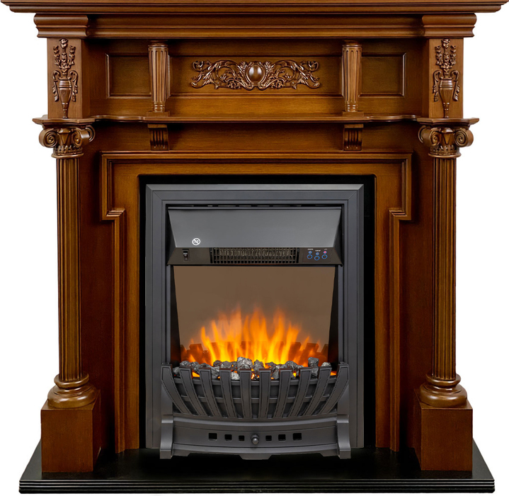 Электрокамин с классическим очагом 2D Royal Flame Oxford с очагом Aspen Black