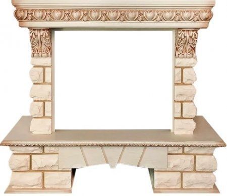 Широкий портал Royal Flame Pierre Luxe LORD под очаг Jupiter FX New Слоновая кость