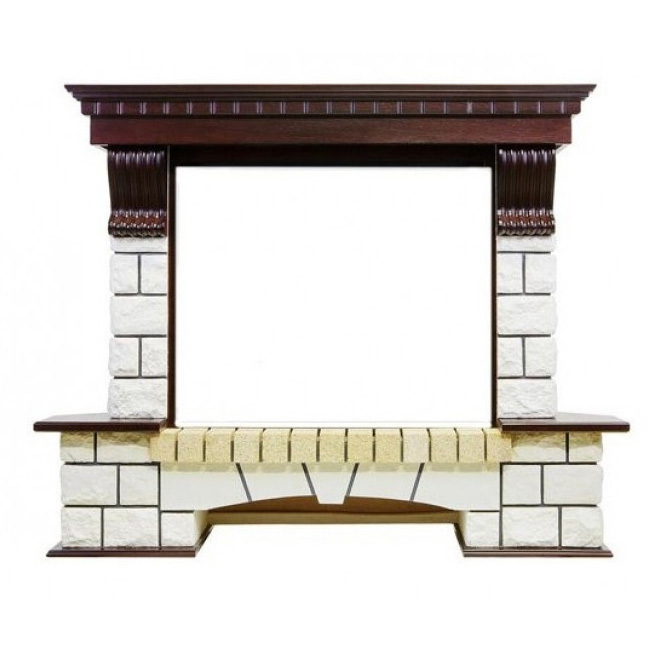 Угловой широкий портал Royal Flame Pierre Luxe угл. под очаги Symphony 2608 EU/ 2624-L (Темный дуб)