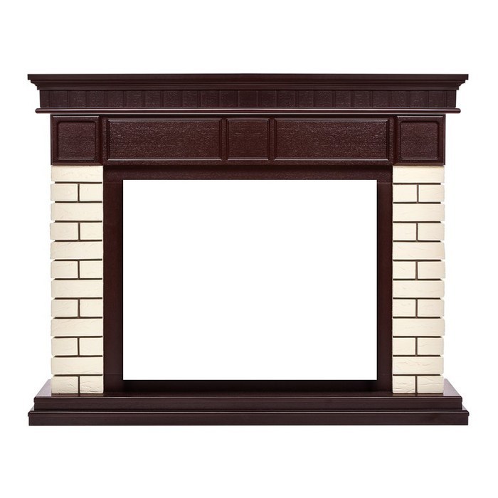 Широкий портал Firelight Bricks 30 Кирпич Бежевый/шпон Тёмный дуб