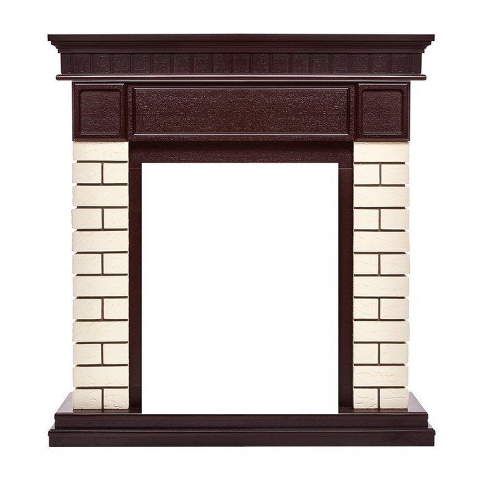 Классический портал для камина Firelight Bricks Classic кирпич Бежевый/шпон Тёмный дуб