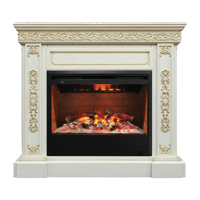 Электрокамин с широким очагом 3D Real-Flame Ekaterina 26 WT-659G с очагом 3D Helios 26