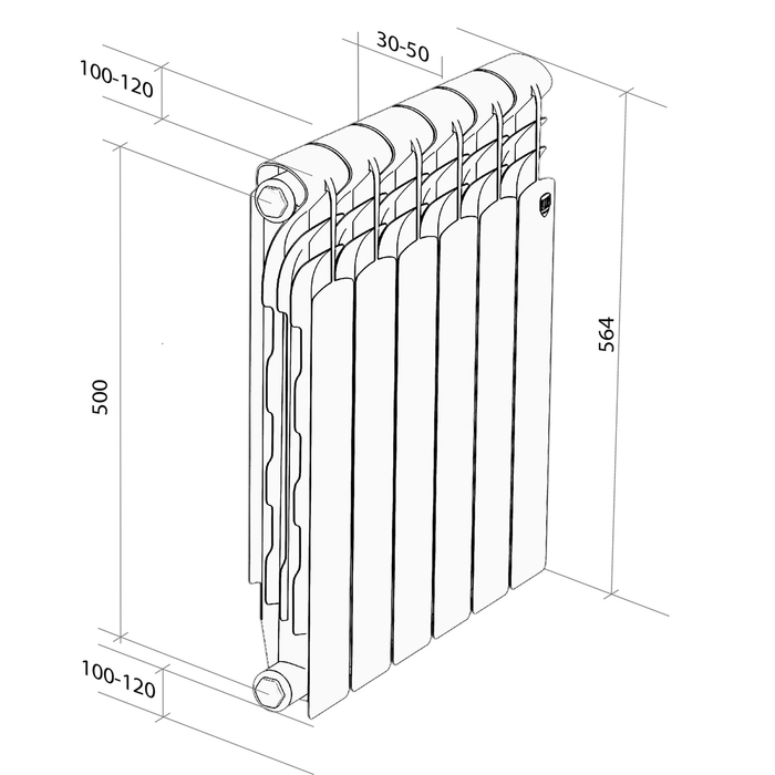 Биметаллический радиатор Royal Thermo Revolution Bimetall 500 2.0 10 секц.