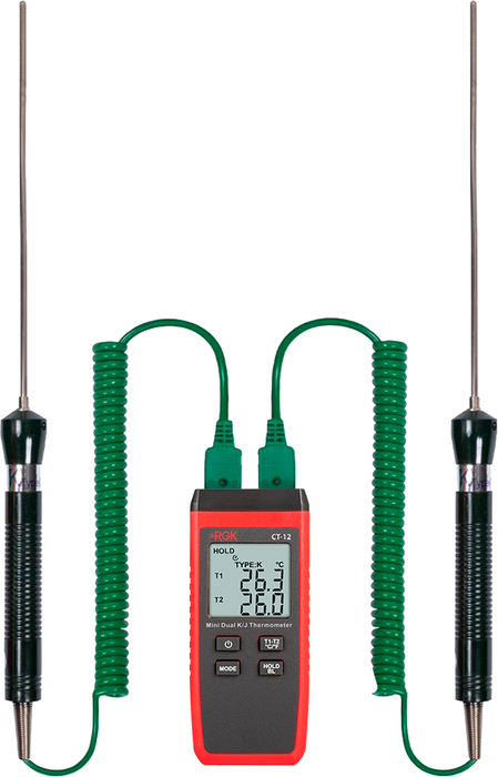 Термометр RGK CT-12 с 2-мя погружными зондами температуры TR-10W