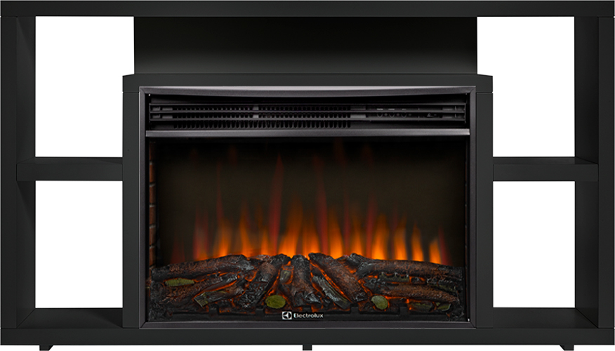 Электрокамин с широким очагом 2D Electrolux EFP/P-3020LS N с порталом Firelight Multimedia 30 черный