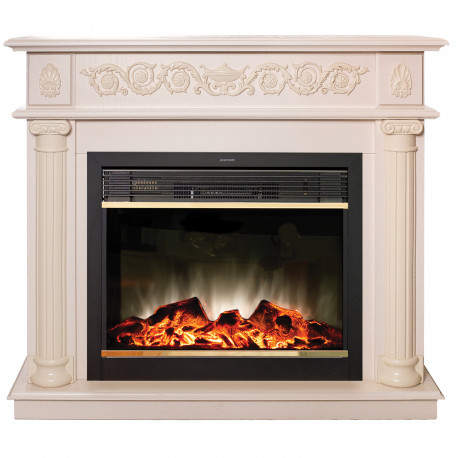 Электрокамин с широким очагом 2D Real-Flame Attica 25,5/26 WT-F612 с очагом MOONBLAZE DELUXE BL