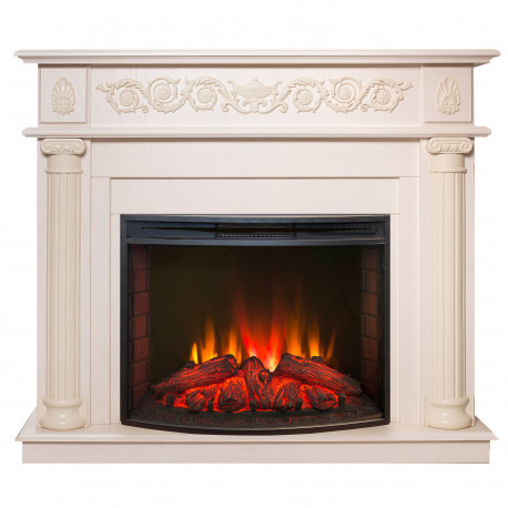 Электрокамин с широким очагом 2D Real-Flame Attica 25,5/26 WT-F612 с очагом Evrika 25,5 LED