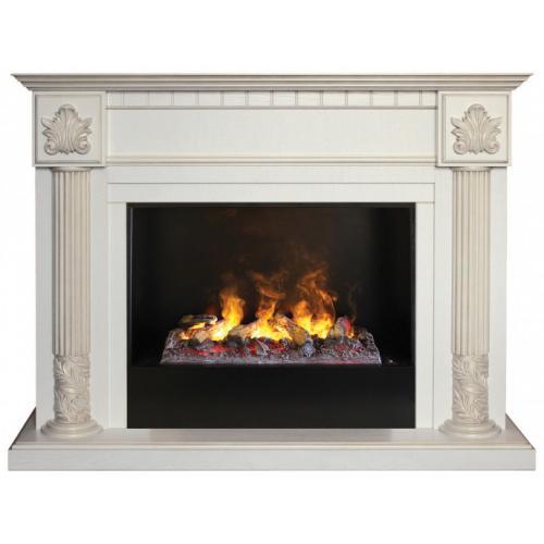 Электрокамин с широким очагом 3D Real-Flame Imperia 33/26 WT-519G с очагом 3D CASSETTE 630 Black Panel