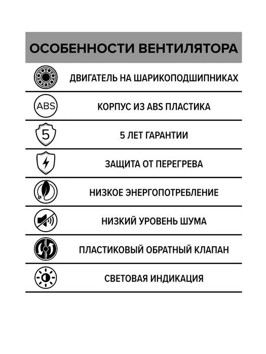 Вытяжка для ванной диаметр 125 мм DiCiTi AURA 5C