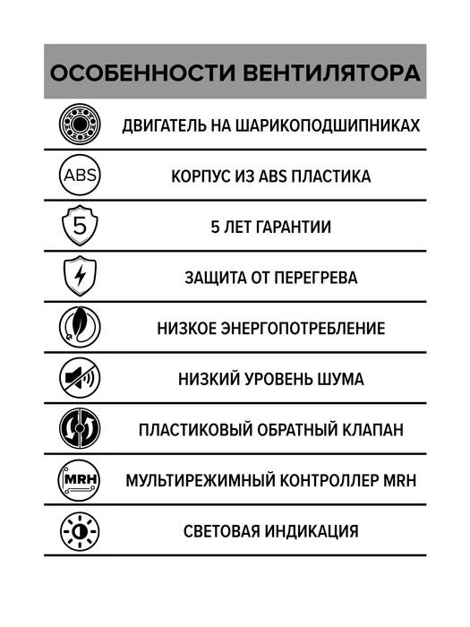 Вытяжка для ванной диаметр 100 мм DiCiTi SILENT 4C MRH
