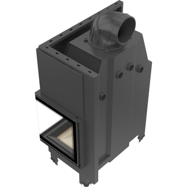 Угловая правая дровяная топка Kratki MBO/P/BS/SG (гнутое стекло)