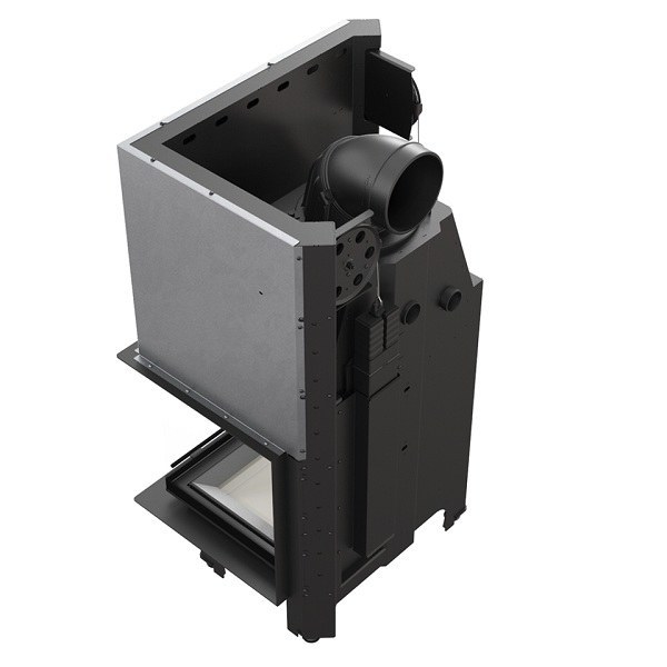 Угловая правая дровяная топка Kratki MBZ/P/BS/G/SG (гнутое стекло)