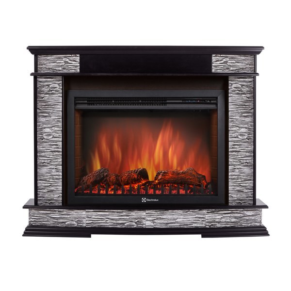 Электрокамин Electrolux EFP/P-3020LS с порталом Firelight Scala 30 сланец скалистый серый, шпон венге