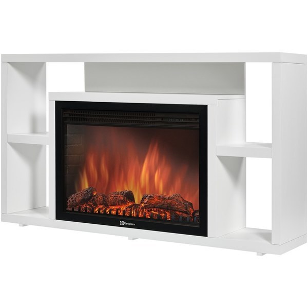 Электрокамин с широким очагом 2D Electrolux EFP/P-3020LS с порталом Firelight Multimedia 30 белый
