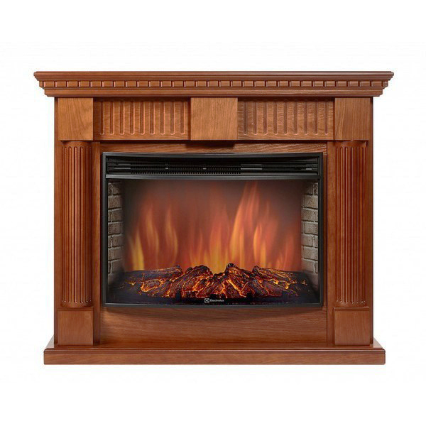 Электрокамин с широким очагом 2D Electrolux EFP/P-3020LS с порталом Firelight Colonna 30 шпон дуб