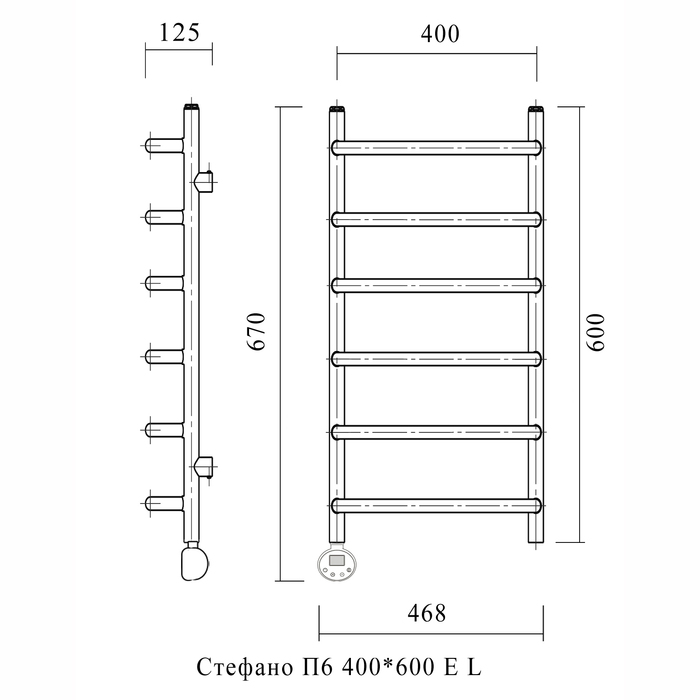 Электрический полотенцесушитель Domoterm Стефано П6 400*600 EL