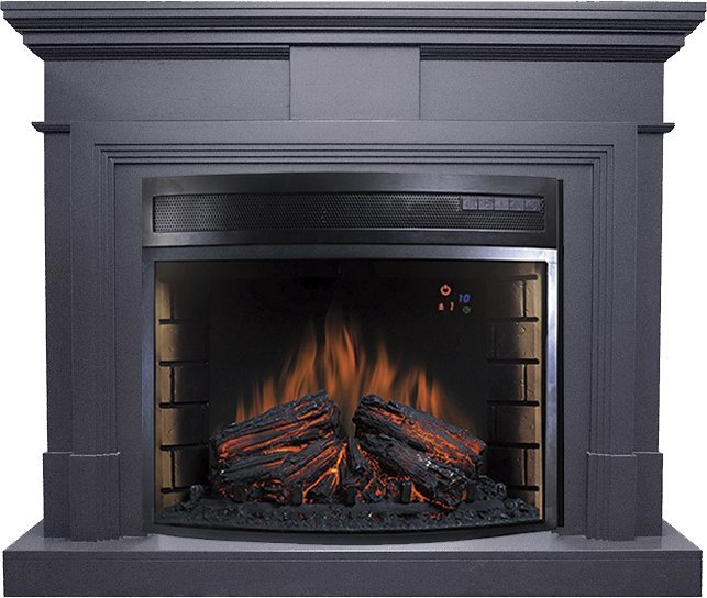 Электрокамин с широким очагом 2D Royal Flame Coventry Graphite Grey с очагом Dioramic 28 LED FX