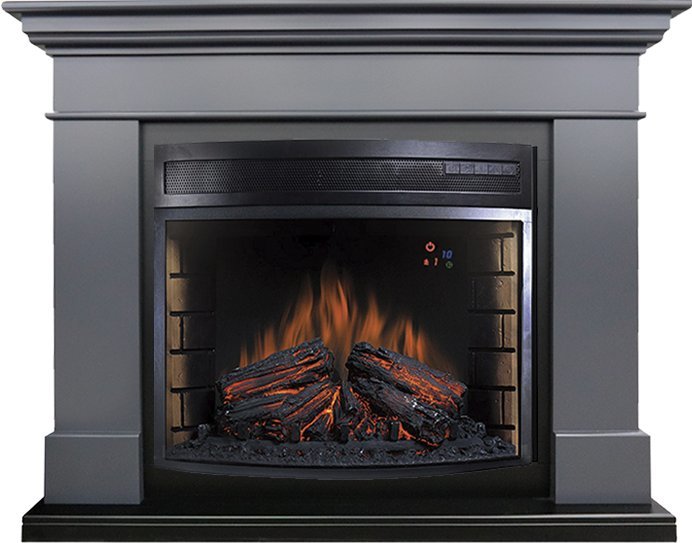 Электрокамин с широким очагом 2D Royal Flame California Graphite grey с очагом Dioramic 28 LED FX