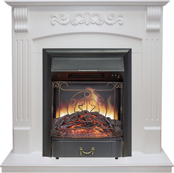 Электрокамин с классическим очагом 2D Royal Flame Sorrento с очагом Majestic FX Brass