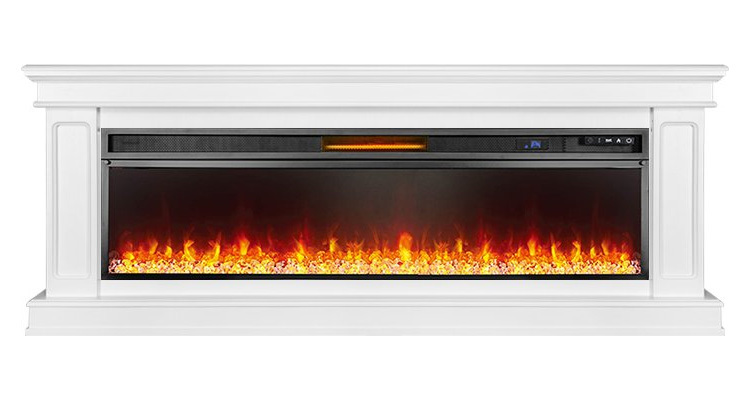 Линейный электрокамин Royal Flame Geneva 60 (белый) с очагом Vision 60 LED