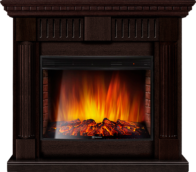 Электрокамин с широким очагом 2D Electrolux EFP/P-2720RLS с порталом Firelight Colonnа 25 венге