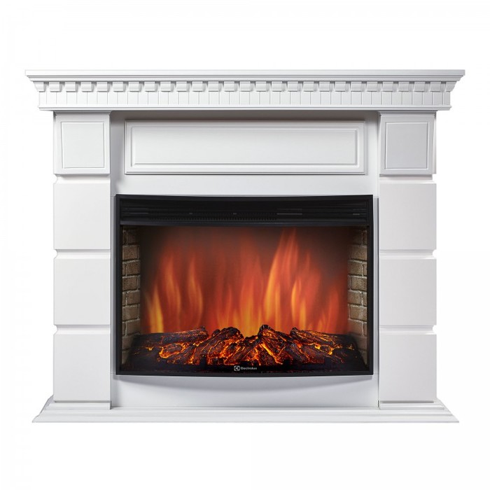 Электрокамин с широким очагом 2D Electrolux EFP/P-3320RLS с порталом Firelight Elegante 30 белый