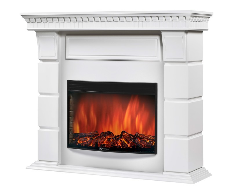 Электрокамин с широким очагом 2D Electrolux EFP/P-2720RLS с порталом Firelight Elegante 25 белый