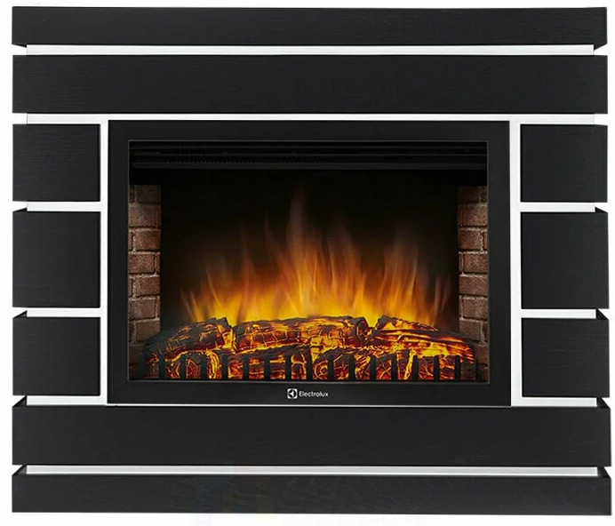 Электрокамин с широким очагом 2D Electrolux EFP/P-2520LS с порталом Firelight Moderno 25 черный дуб