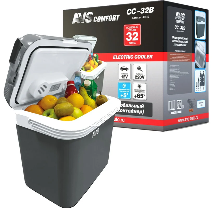 Термоэлектрический автохолодильник AVS CC-32B 32л 12V/220V