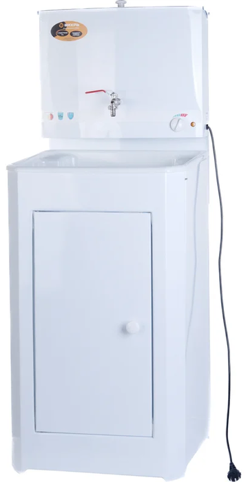 Электрический накопительный водонагреватель Вихрь ЛЮКС с подогревом/пластиковая мойка/цвет белый