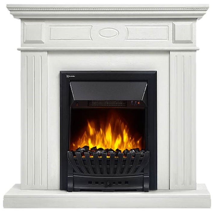 Электрокамин с классическим очагом 2D Electrolux EFP/P-1020LS с порталом Firelight Bianco Classic белый
