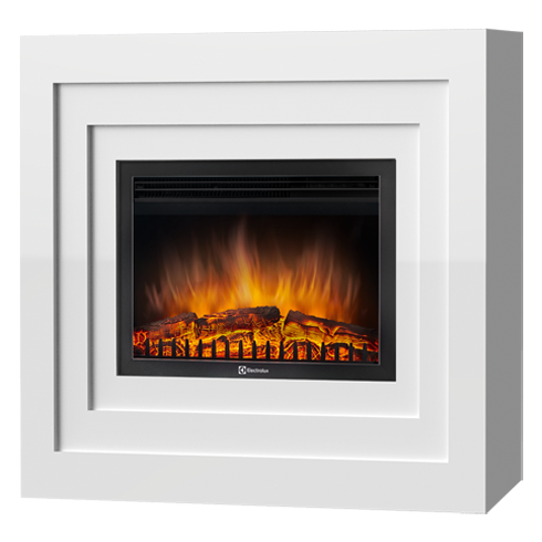 Электрокамин с широким очагом 2D Electrolux EFP/P-2720RLS с порталом Firelight Cubo 25 белый