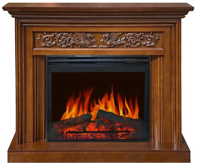 Электрокамин с широким очагом 2D Royal Flame Nottingham (орех) с очагом Jupiter FX New