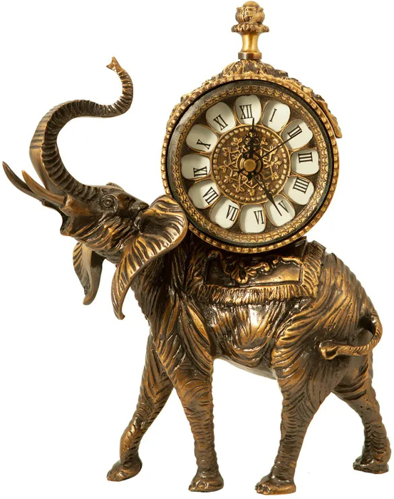 Проекционные часы Virtus TABLE CLOCK AFRICAN ELEPHANT ENG. ANTIQUE BRONZE