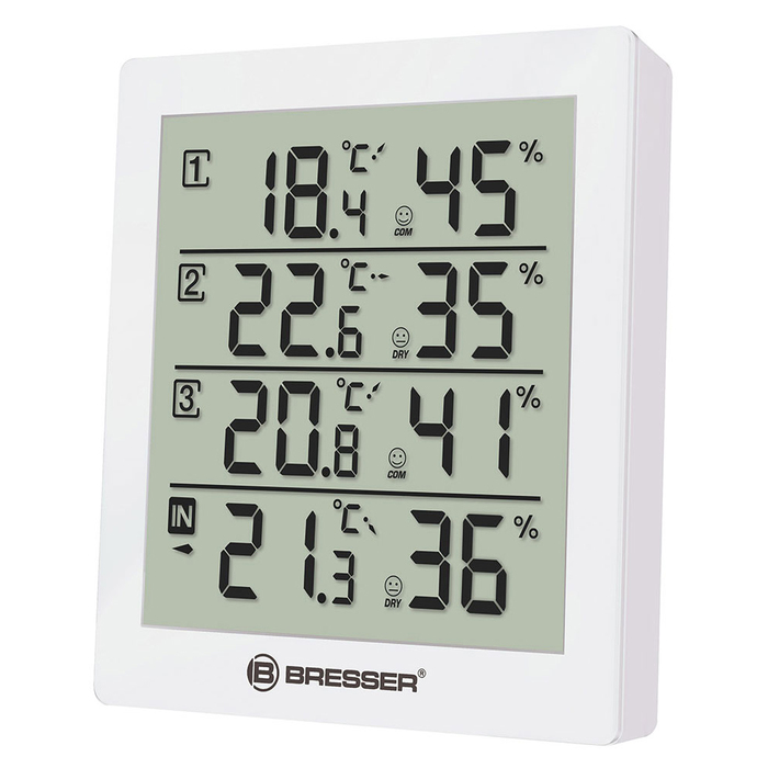 Цифровая метеостанция Bresser Temeo Hygro Quadro (белая) (73258)