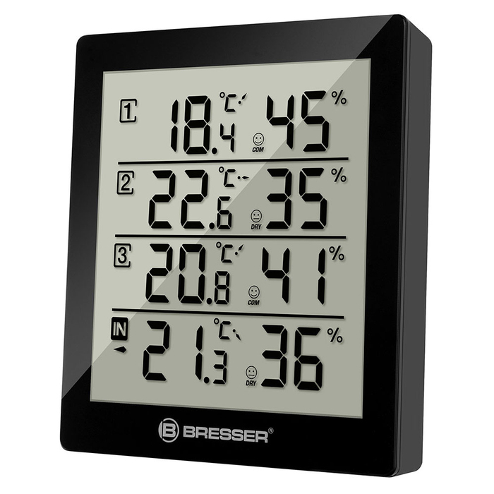 Цифровая метеостанция Bresser Temeo Hygro Quadro (черная) (73257)