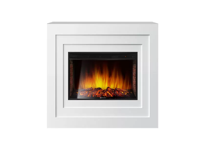 Электрокамин с широким очагом 2D Electrolux EFP/P-3320RLS с порталом Firelight Cubo 30 белый