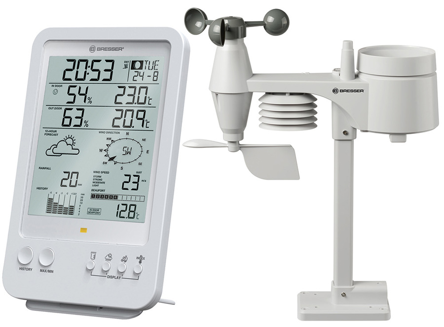 Цифровая метеостанция Bresser Метеостанция 5 в 1 белая (7002511) (74568)