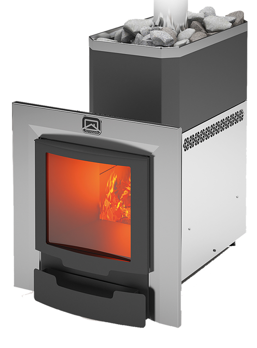 Дровяная печь 15 кВт Теплодар РУСЬ-18 ЛНЗП Профи Панорама (1.1) ( + двери 16/обрамление)