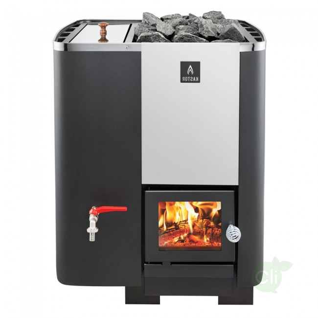 Дровяная печь 15 кВт Kastor KARHU 30 VV (бак слева, для объема 22-30 м3)