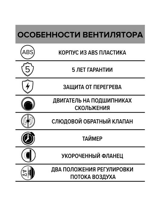 Вытяжка для ванной диаметр 125 мм ERA DISC 5C ET