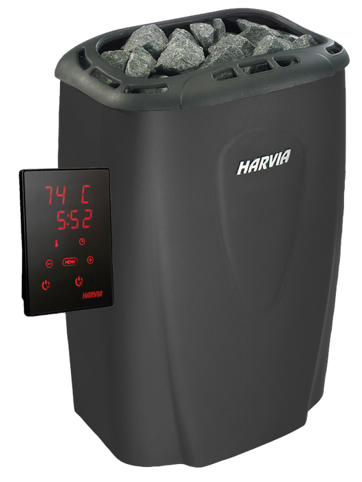 Электрическая печь 5 кВт HARVIA Moderna V45XE Black с выносным пультом в комплекте